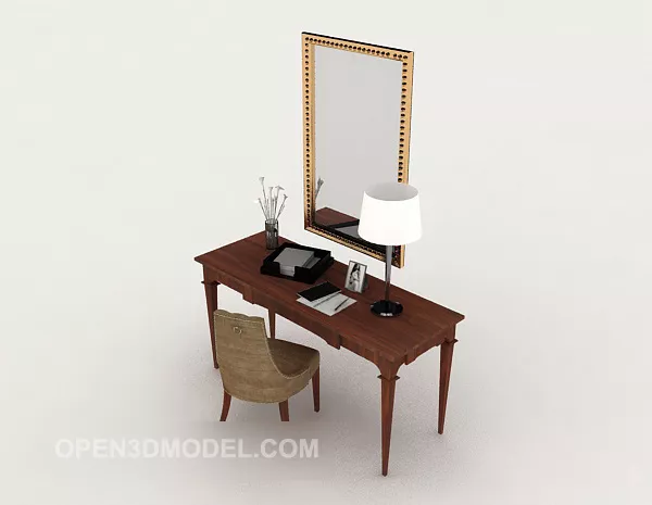 Height Mirror Wood Frame 3d model