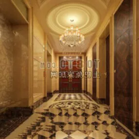 Hotel Corridor Decor Interior 3d model