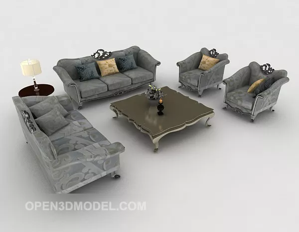 European Home Combination Sofa 3d model European Home Combination Sofa 3d model