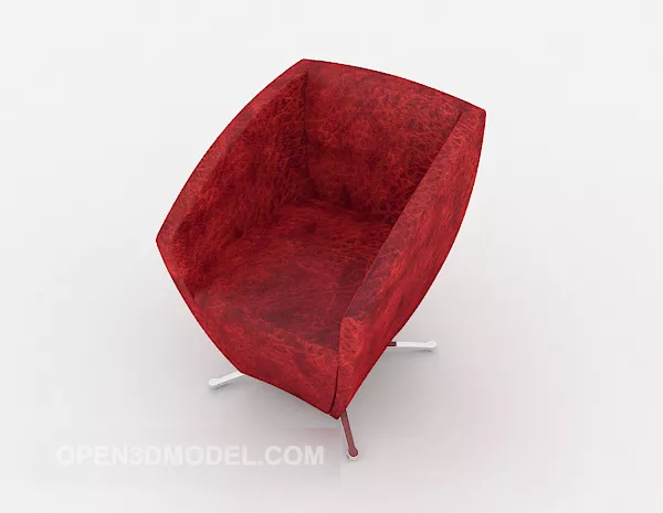 Simple Red Single Sofa 3d model Simple Red Single Sofa 3d model