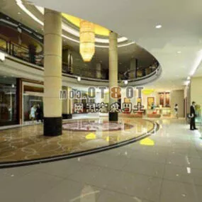 Hotel Commercial Hall Interior 3d model