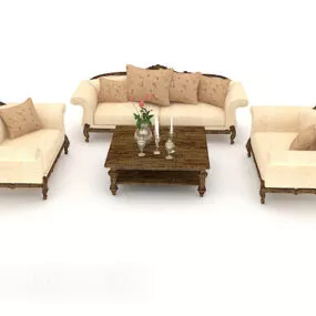 European Style Simple Combination Sofa 3d model
