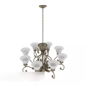 European Simple Chandelier 3d model