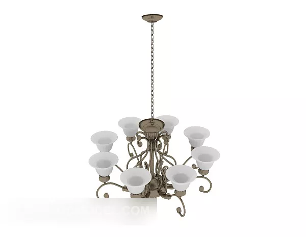 European Simple Chandelier 3d model European Simple Chandelier 3d model