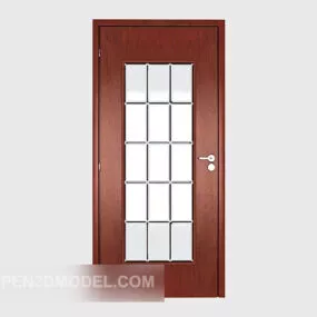 Home Bathroom Door Wood Glass 3d model