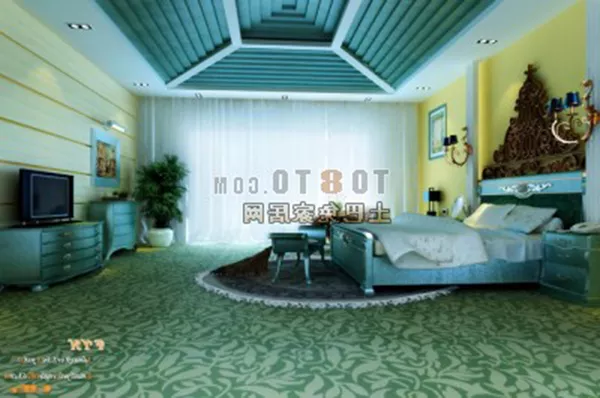 Bedroom Green Lighting Decor 3d model Bedroom Green Lighting Decor 3d model