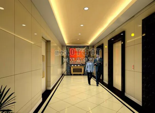 Hotel Corridor With Lighting 3d model Hotel Corridor With Lighting 3d model