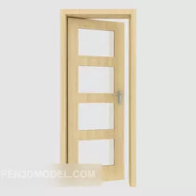 Bathroom Door Design Wood Glass 3d model