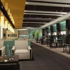 Indoor Restaurant Design Interior 3d model