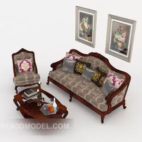 European Style Home Sofa Sets Design 3d model