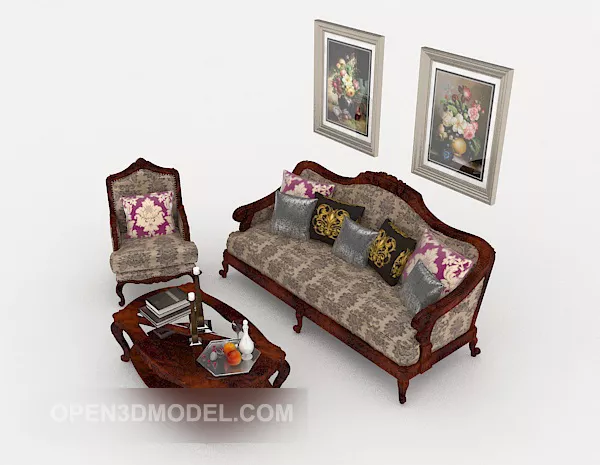 European Style Home Sofa Sets Design 3d model European Style Home Sofa Sets Design 3d model