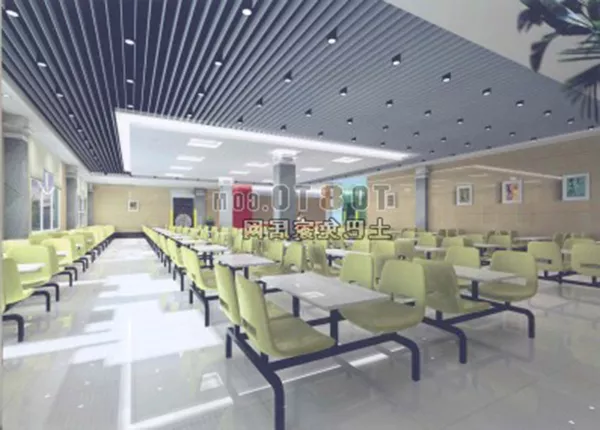 Glass Wall Office Hall Duplex Space 3d model