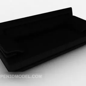 Black Home Leather Sofa 3d model