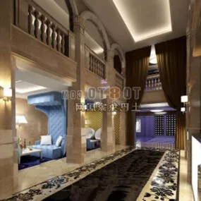 Hotel Room Hall Interior 3d model