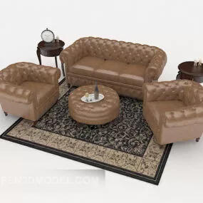 Neo-classical Brown Home Sofa Furniture 3d model