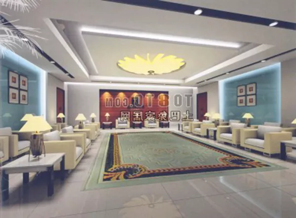 Hall With Lights 3d model