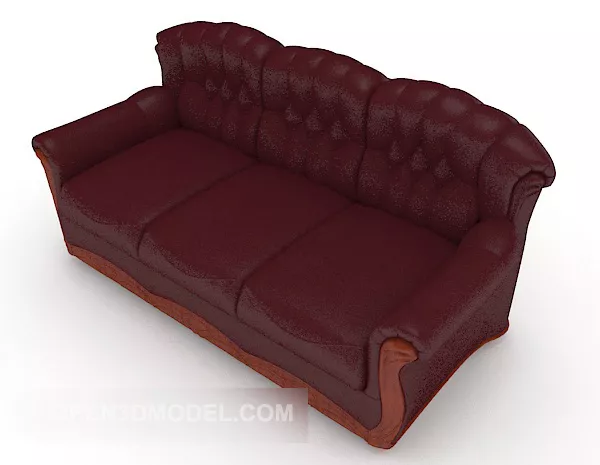 Settee Bench Upholstered 3d model