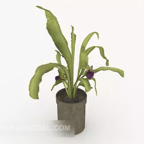 Green Potted Decoration Tree 3d model