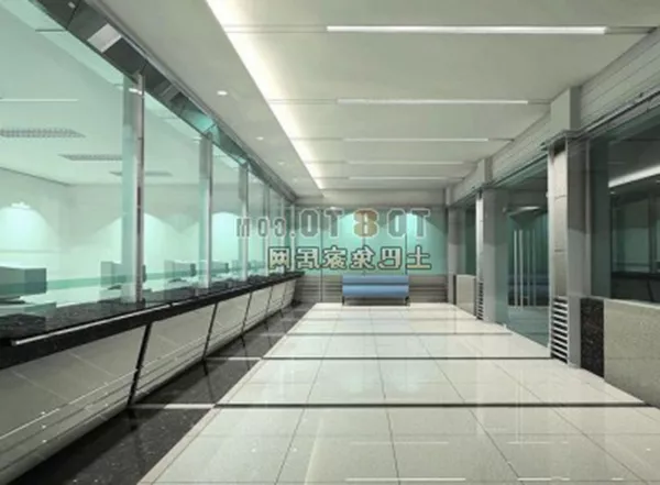 Indoor Space Glass Wall Interior 3d model Indoor Space Glass Wall Interior 3d model