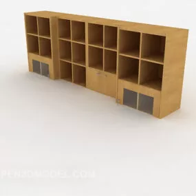 Library Solid Wood Bookcase 3d model