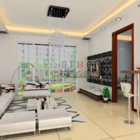 Modern Style Living Room Simple Furniture 3d model