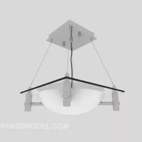 White Simple Chandelier 3d model