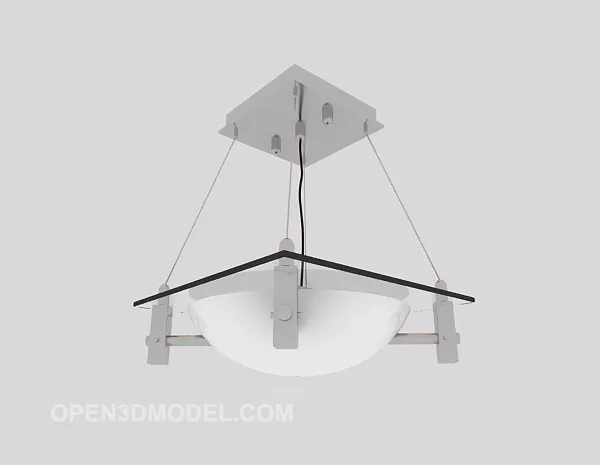 White Simple Chandelier 3d model White Simple Chandelier 3d model