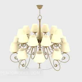 Simple European Chandelier Classic 3d model