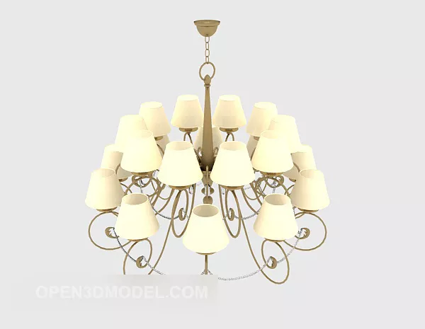 Simple European Chandelier Classic 3d model Simple European Chandelier Classic 3d model