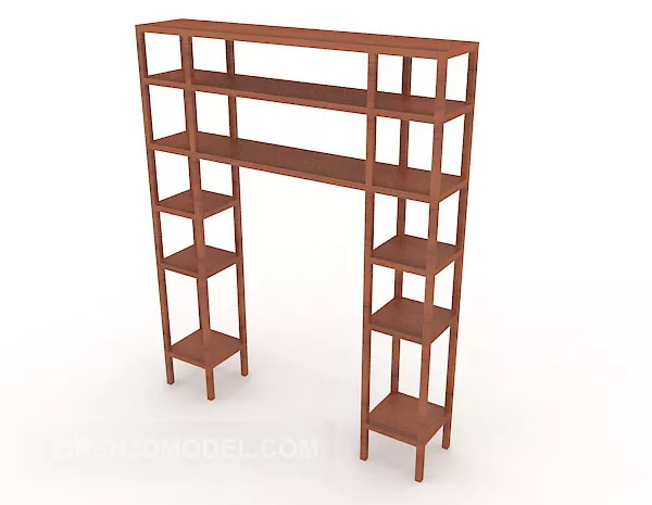 Book Shelf With Small Sculpture Decorative 3d model