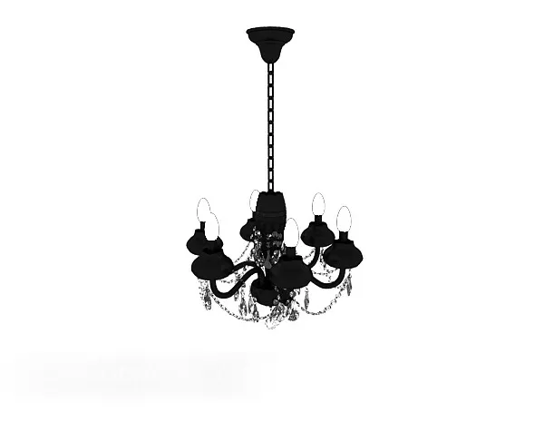 European Home Chandelier Black Shade 3d model European Home Chandelier Black Shade 3d model