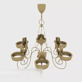 European Style Home Chandelier Decor 3d model