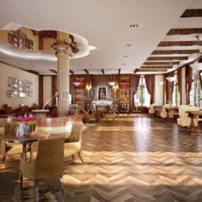 European Modern Hotel Interior 3d model