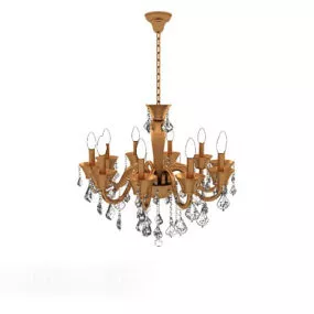 Golden COlor European Chandelier 3d model