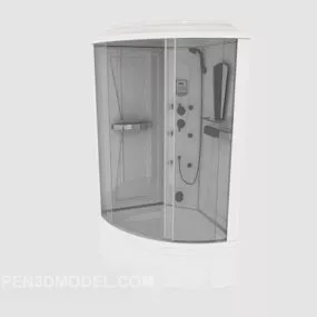 Simple Glass Corner Bath Room 3d model