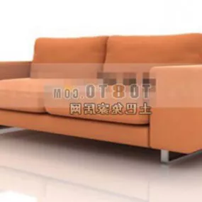Fabric Sofa Orange Color 3d model