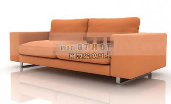 Fabric Sofa Orange Color 3d model Fabric Sofa Orange Color 3d model