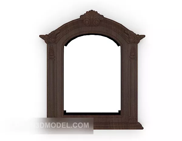 Oval Mirror With Thick Bezel 3d model