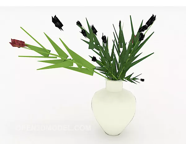 Simple Home Green Tree Vase 3d model Simple Home Green Tree Vase 3d model