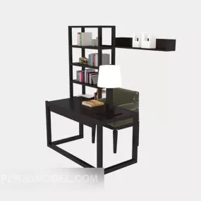 Home Desk With Shelf 3d model