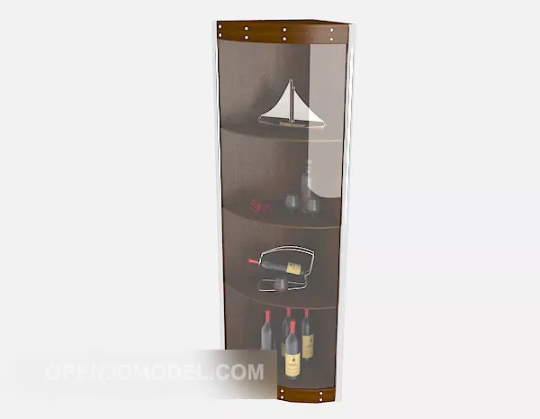 Solid Wood Home Display Glass Cabinet 3d model Solid Wood Home Display Glass Cabinet 3d model