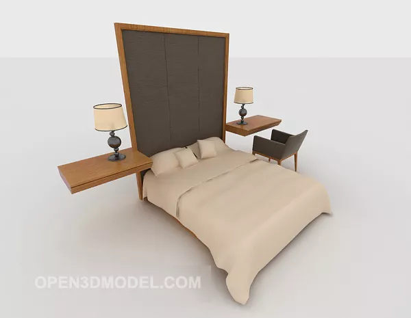 Modern Simple Home Bed V1 3d model Modern Simple Home Bed V1 3d model