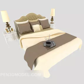 European Style Home Bed 3d model