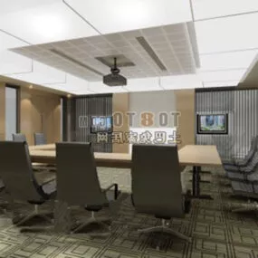 Office Meeting Room With Furniture 3d model
