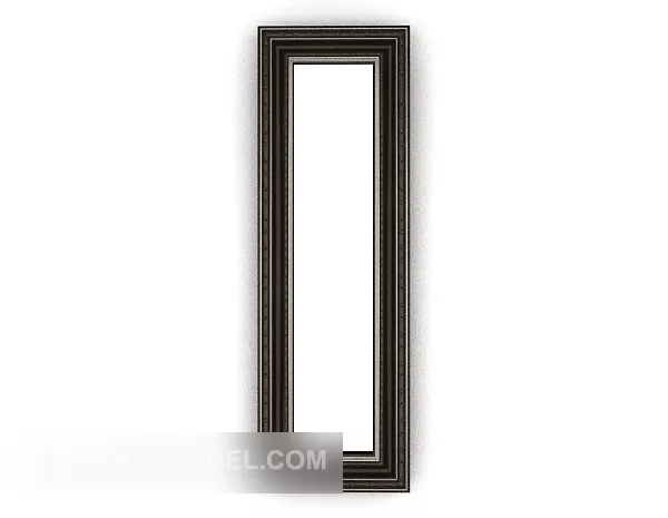 Oval Mirror With Carved Pattern 3d model