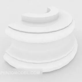 Simple White Plaster Component 3d model