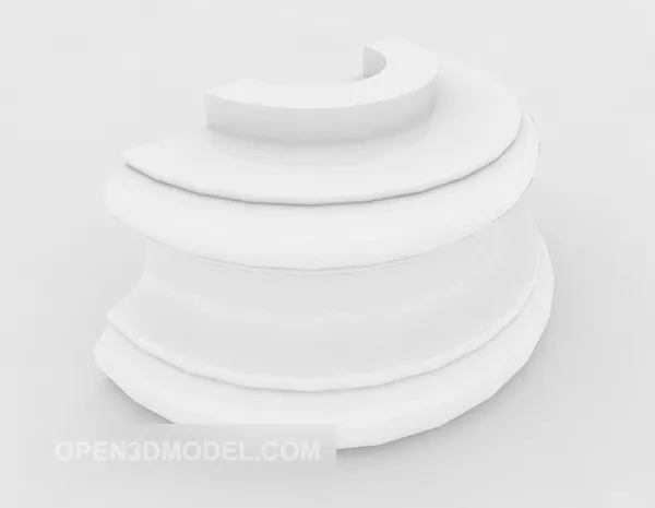 Simple White Plaster Component 3d model Simple White Plaster Component 3d model