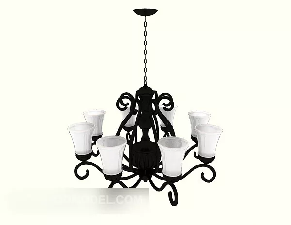 European Simple Generous Chandelier 3d model European Simple Generous Chandelier 3d model