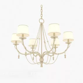 European Home Chandelier White Shade 3d model