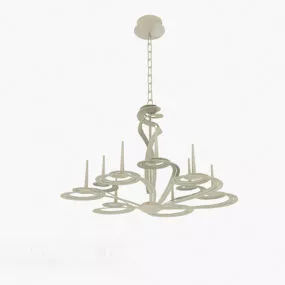 Living Room White Antique Chandelier 3d model